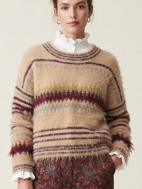 NWOT Free People Festive Fair Isle Sweater Size L
